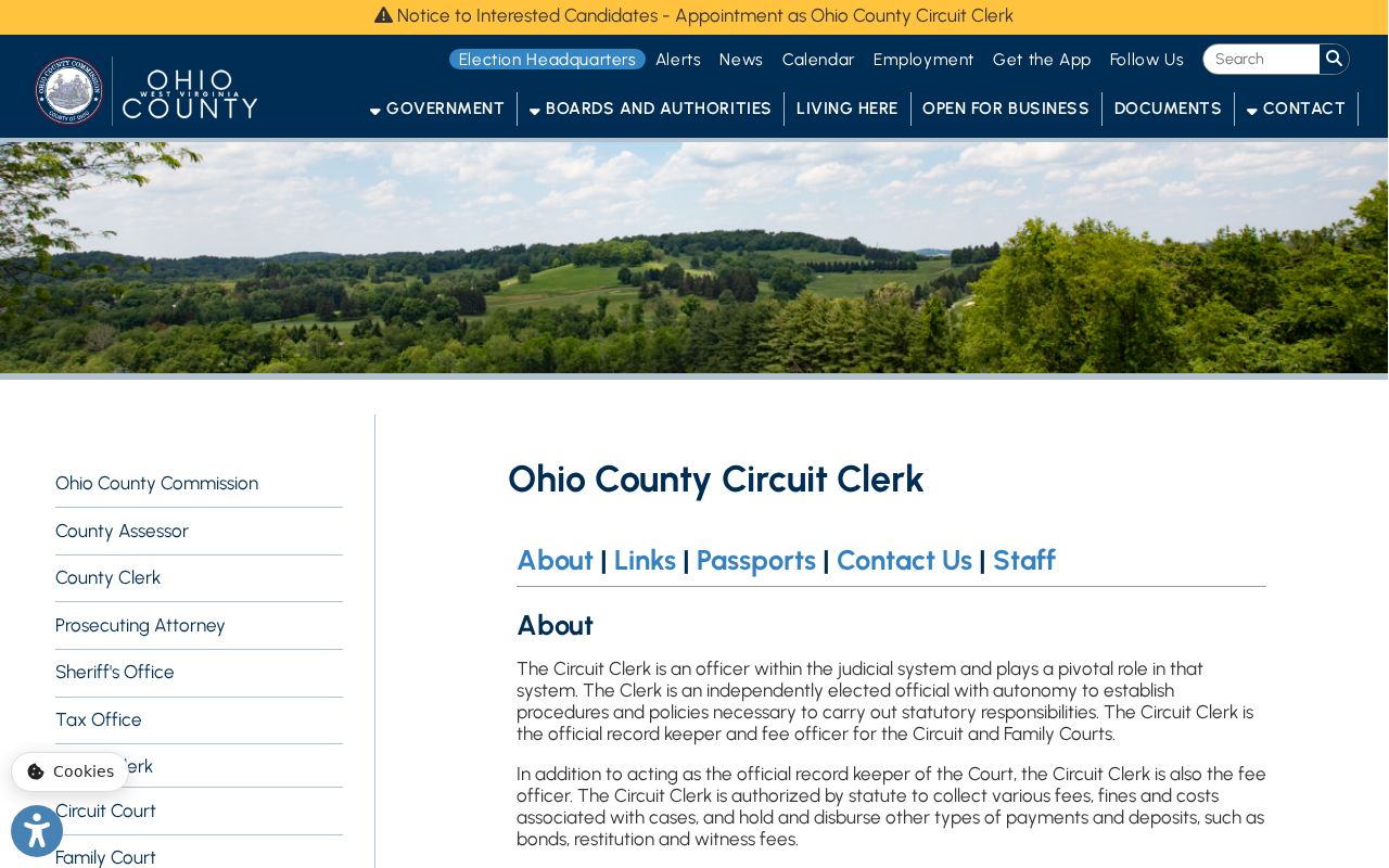 Ohio County criminal court case page for the Circuit Clerk