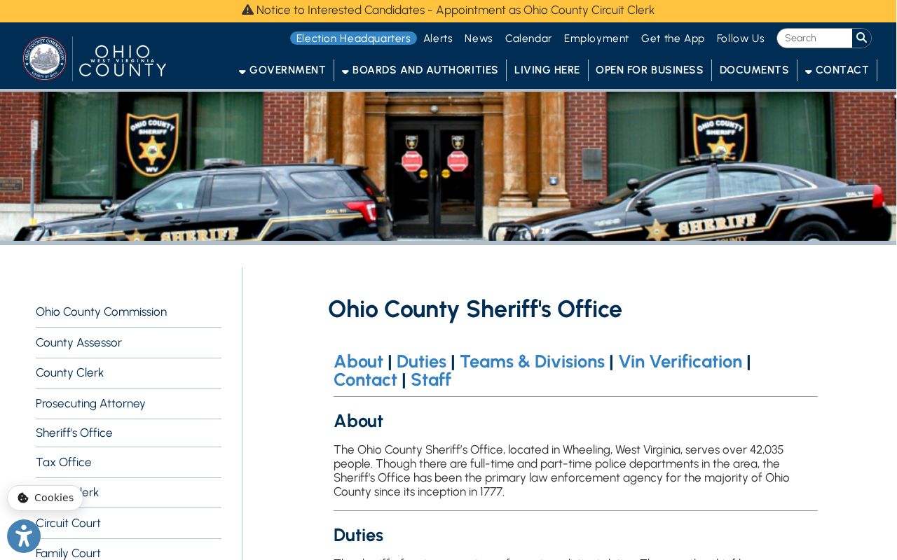 Ohio County criminal history sheriff records information