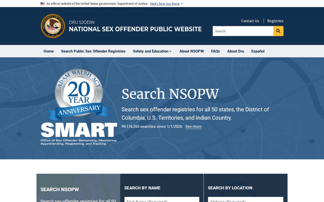 National registry search supporting Ohio County sex offender records research